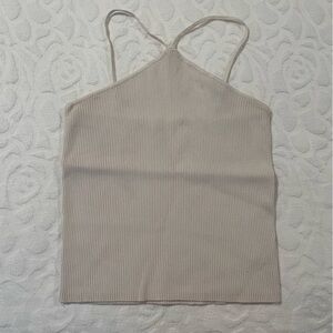Zara Ribbed Cream Tank Top